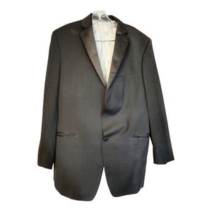 Calvin Klein 48R Wool Tuxedo 38R×28 Wool Pants Black 2 Button Viscose lining